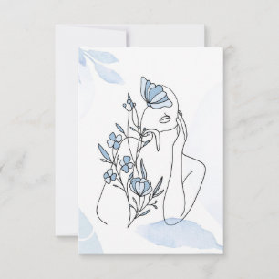 Blume Lover Minimalistisches Portrait von Wom RSVP Karte