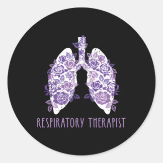 Blume Lung Respiratory Therapeutic Runder Aufkleber