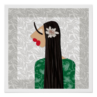 Blume Mädchen 1 Modeerscheinung Poster