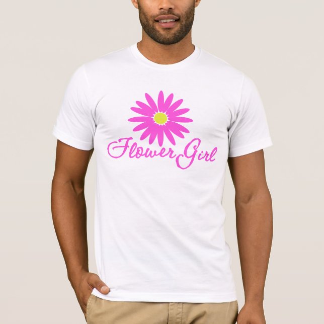 Blume Mädchen Daisy/Rosa T-Shirt (Vorderseite)