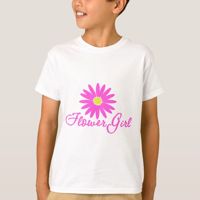 Blume Mädchen Daisy/Rosa T-Shirt (Vorderseite)