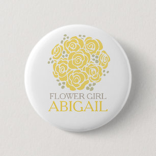 Blume Mädchen gelbe posy genannt Hochzeit Button-T Button