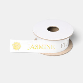 Blume Mädchen individuelle Name Grafik Gelbe Rosen Satinband