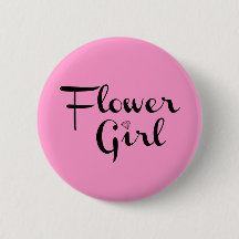 Blume Mädchen Retro-Script Schwarz auf Rosa