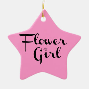 Blume Mädchen Retro-Script Schwarz auf Rosa Keramikornament