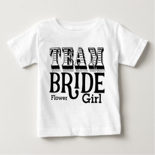Blume Mädchen Team Bride Hand Briefe Schwarze Tint Baby T-shirt