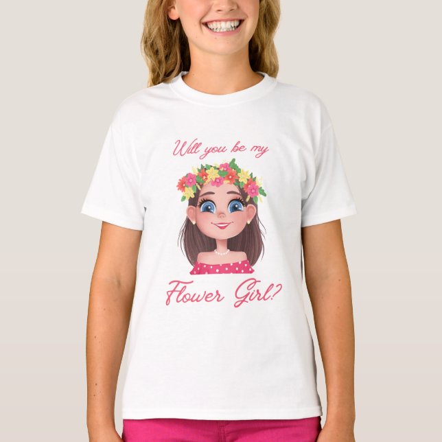 Blume Mädchen Vorschlag rosa Drehbuch niedlich T-Shirt (Vorderseite)