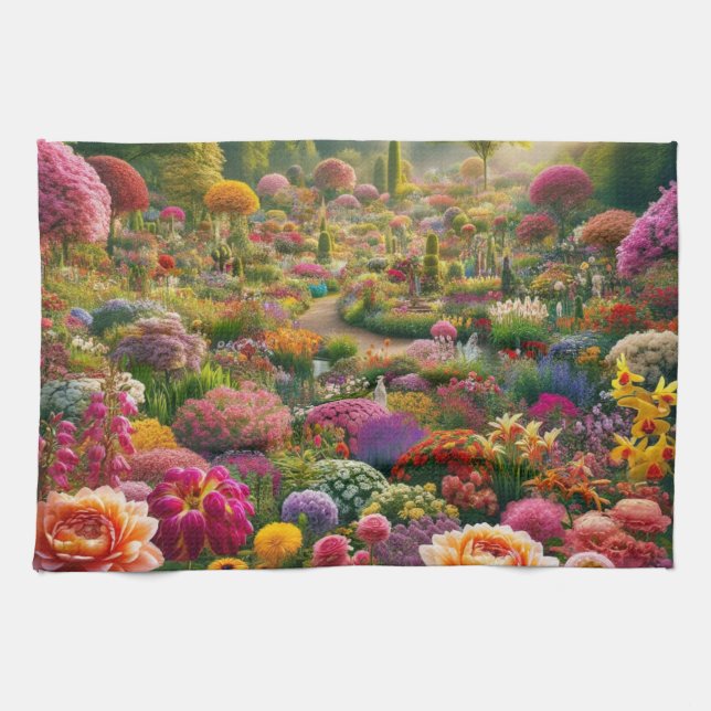 Blume Magic - ein Farbparadies Geschirrtuch (Horizontal)