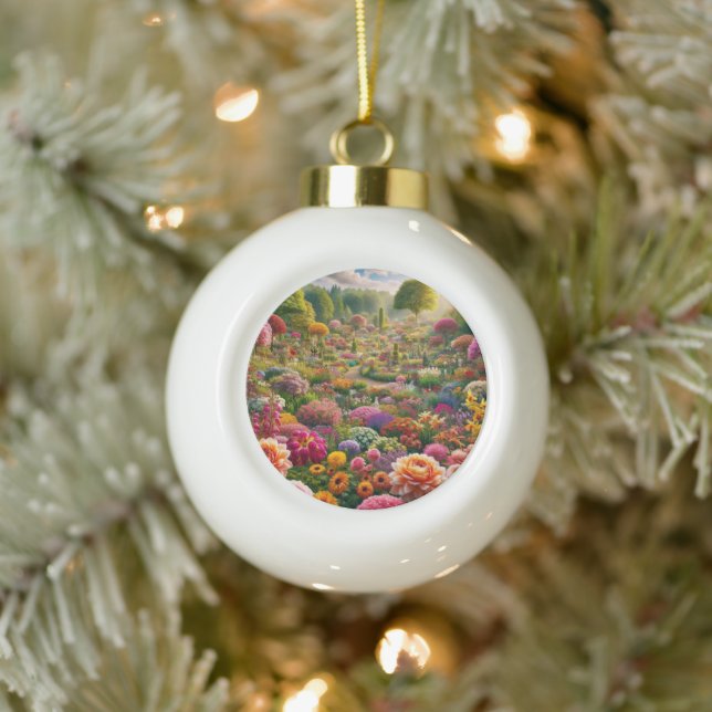 Blume Magic - ein Farbparadies Keramik Kugel-Ornament (Baum)