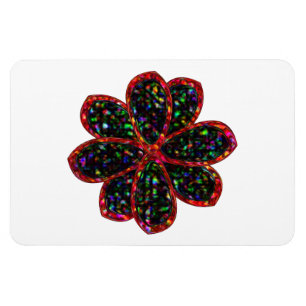 Blume Magnet für Schwarz und Rot Glitzer