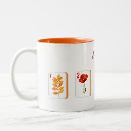 Blume Mahjong Tiles personalisierte Mug Zweifarbige Tasse