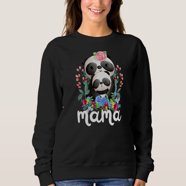 Blume Mama & Baby Panda Mama Animal Mother Day Sweatshirt (Vorderseite)