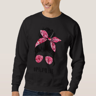 Blume Mama Leben Messy Bun Haare Sonnenbrille Pink Sweatshirt