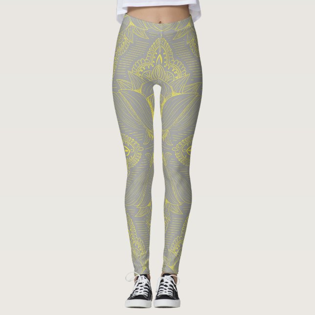 Blume Mandala 4 Leggings (Vorderseite)