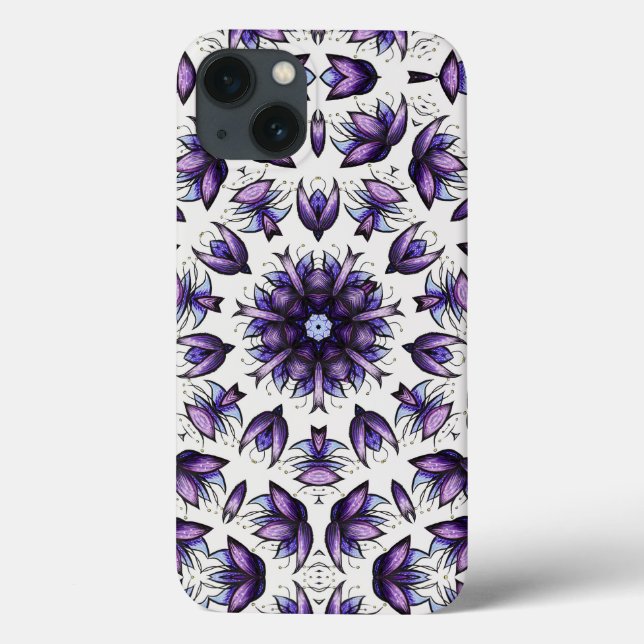 Blume Mandala Abstrakt Kaleidoskopischer Musterfal Case-Mate iPhone Hülle (Rückseite)