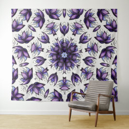 Blume Mandala Abstrakt Kaleidoskopisches Muster Wandteppich