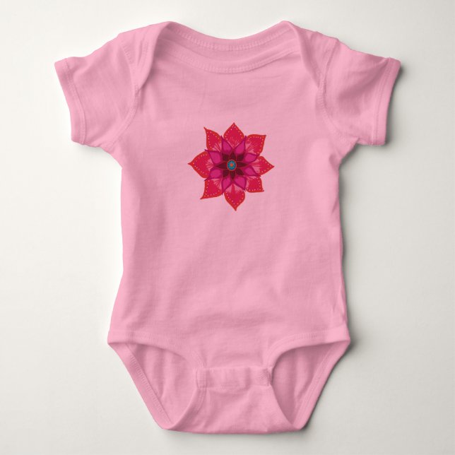 Blume mandala Baby Jersey Bodysuit Strampler (Vorderseite)