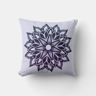 Blume Mandala Blue Violet Floral Art Kissen