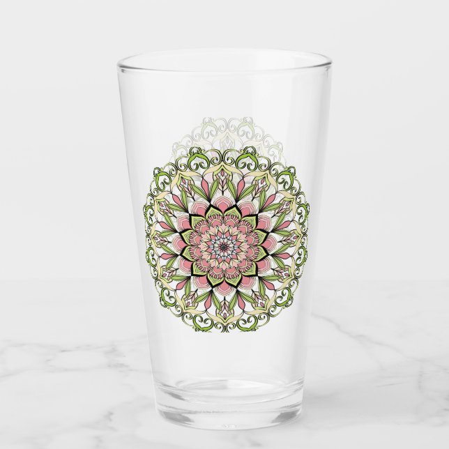 Blume Mandala Design aus Glas (Vorderseite)