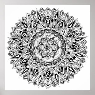Blume mandala heilige Geometrie Samen des Lebens Poster
