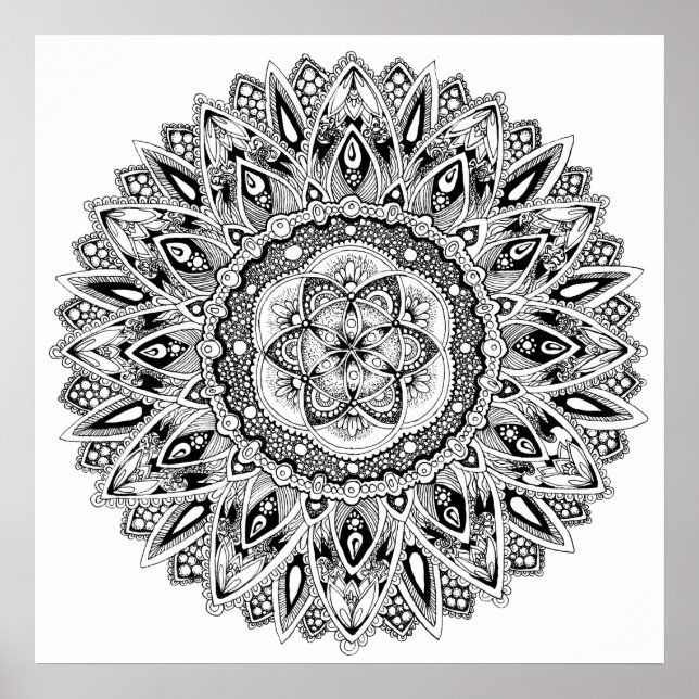 Blume mandala heilige Geometrie Samen des Lebens Poster (Vorne)