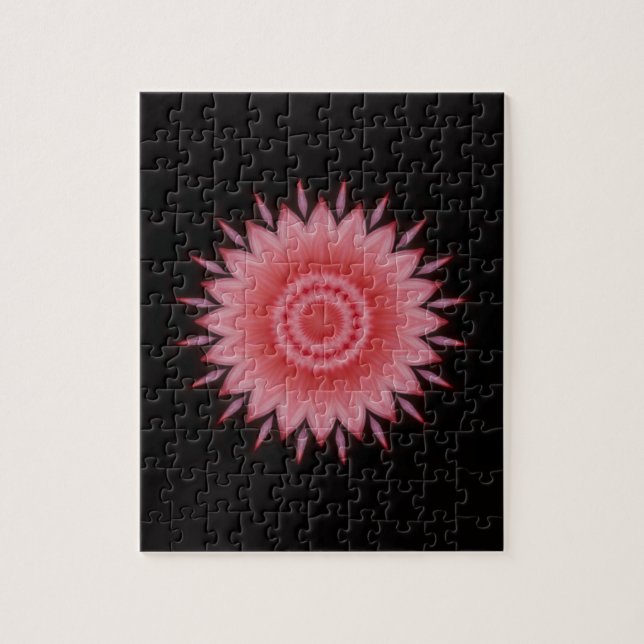 Blume Mandala in Rosa Puzzle (Vertikal)
