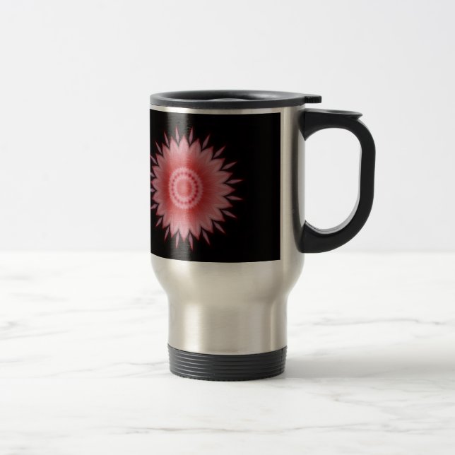 Blume Mandala in Rosa Reisebecher (Rechts)