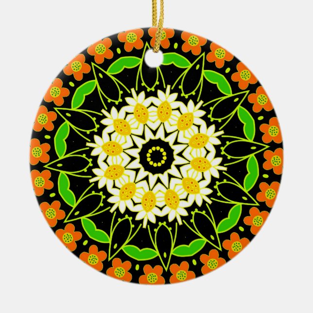 Blume Mandala Keramikornament (Vorne)
