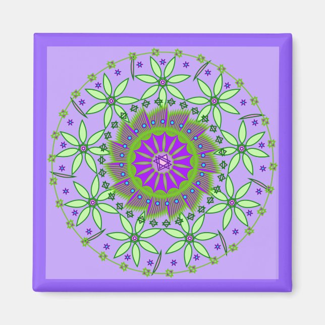 Blume Mandala Maagnet Magnet (Vorne)
