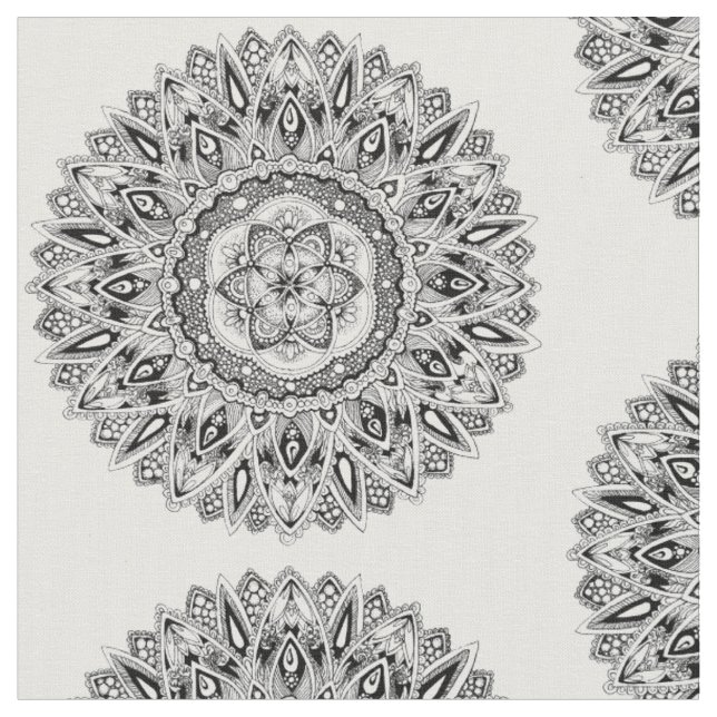 Blume Mandala mit Samen des Lebens Stoff (Nahaufnahme)
