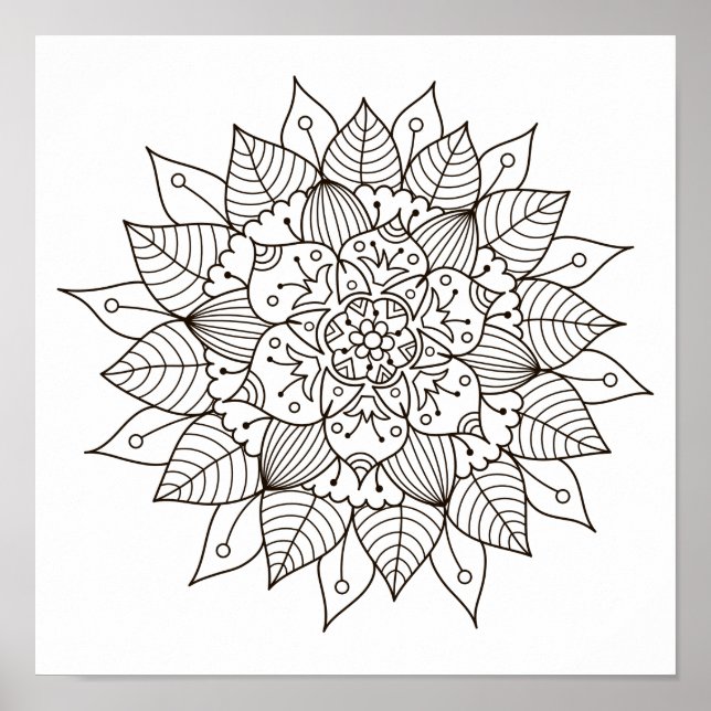 Blume Mandala Poster (Vorne)