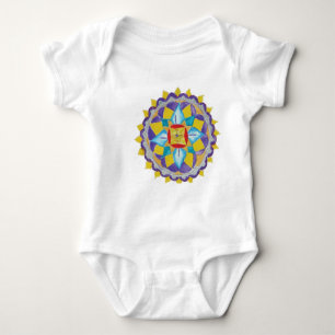 Blume Mandala Säugling Bio Strampler, Natur Baby Strampler