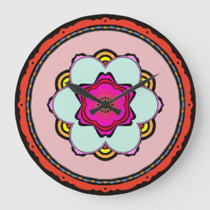 Blume Mandala Wall Clock Große Wanduhr