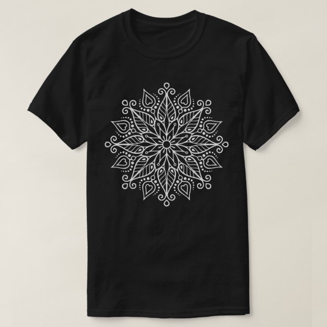 Blume Mandala WB T-Shirt (Design vorne)