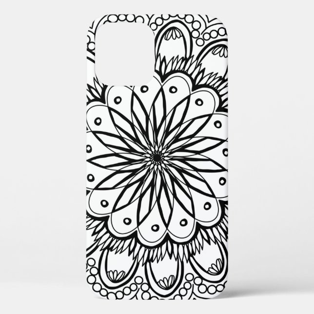 Blume Mandalahand zeichnend Case-Mate iPhone Hülle (Rückseite)