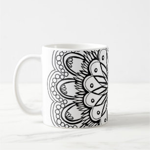 Blume Mandalahand zeichnend Kaffeetasse