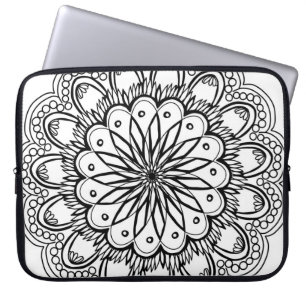 Blume Mandalahand zeichnend Laptopschutzhülle