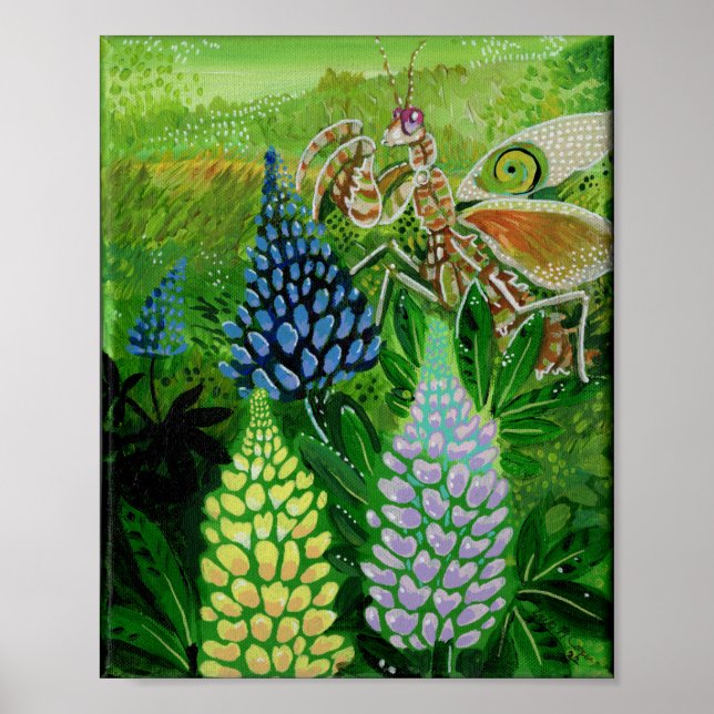 Blume Mantis Painting Poster (Vorne)