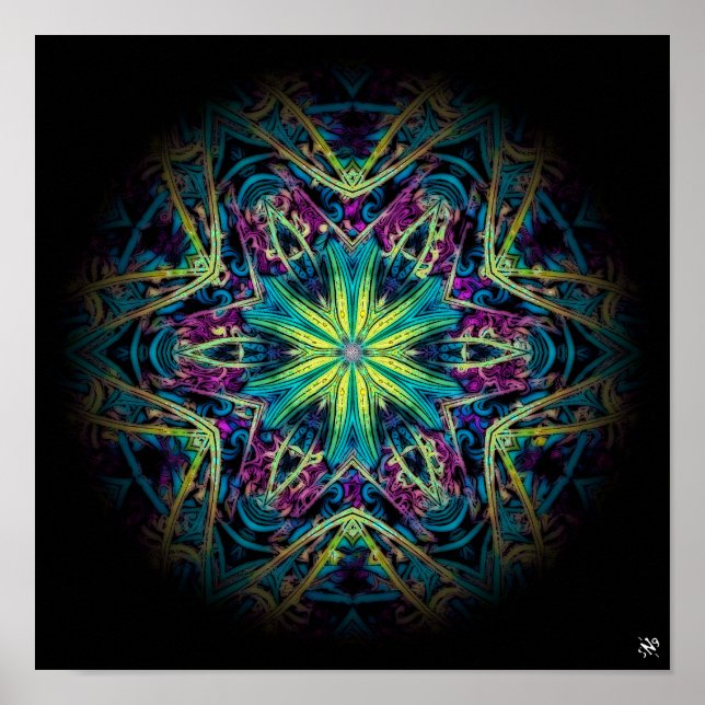 Blume marbel (Marmorserie) Poster (Vorne)