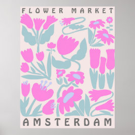 Blume Market Amsterdam Poster Blumenästhetik