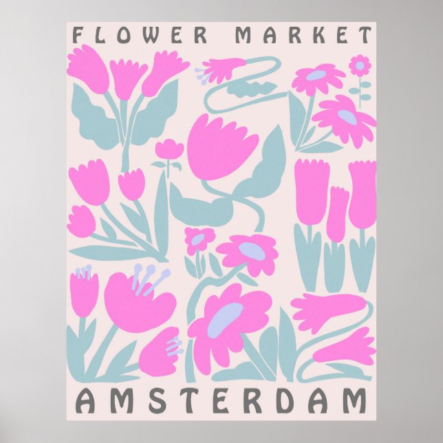 Blume Market Amsterdam Poster Blumenästhetik (Vorne)