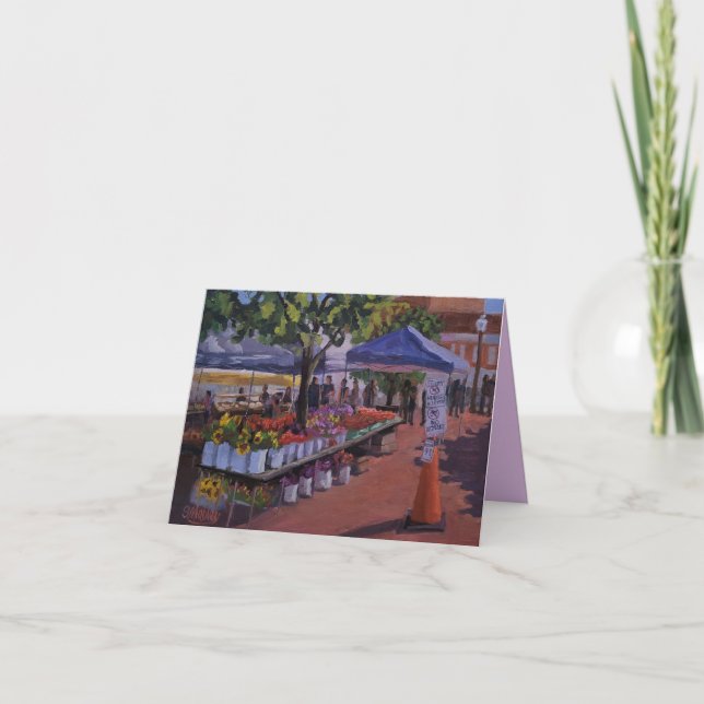 Blume Market Arful Note Card Dankeskarte (Vorderseite)