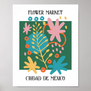 Blume Market Editable Mexiko Stadt Poster