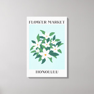 Blume Market Honolulu White Jasmine Floral Leinwanddruck