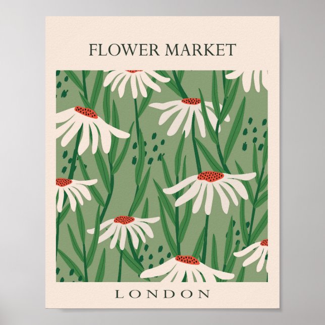 Blume Market London Retro Abstrakte Blume Poster (Vorne)