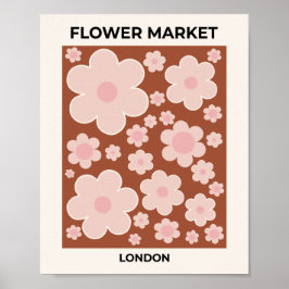 Blume Market London Retro Blume Terracotta Beige Poster