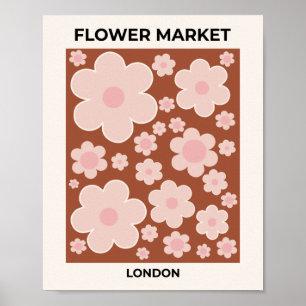 Blume Market London Retro Blume Terracotta Beige Poster