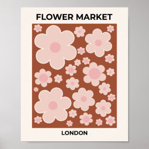 Blume Market London Retro Blume Terracotta Beige Poster