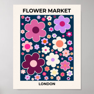 Blume Market London Vinatge Abstrakte Blume Poster