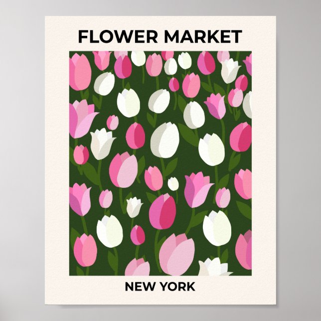 Blume Market New York Tulips Night Poster (Vorne)
